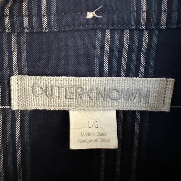 Outerknown Check Print Button Front Long Sleeve Shirt Blue‎ Men's Size Large - Picture 5 of 6